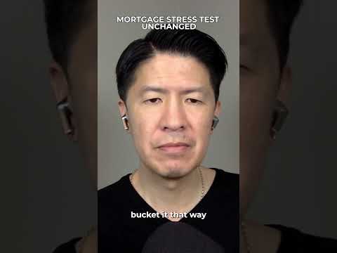 Mortgage Stress Test Unchanged #canada